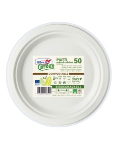 Piatti biodegradabili piani conf. 50 pz