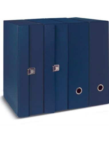 Portaprogetti carta antimpronta c/fibbia metallo dorso 10 blu (CONF. 6 PZ.)