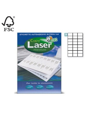 Etichette stampa lser e inkjet senza margini mm105x37 (ff100)