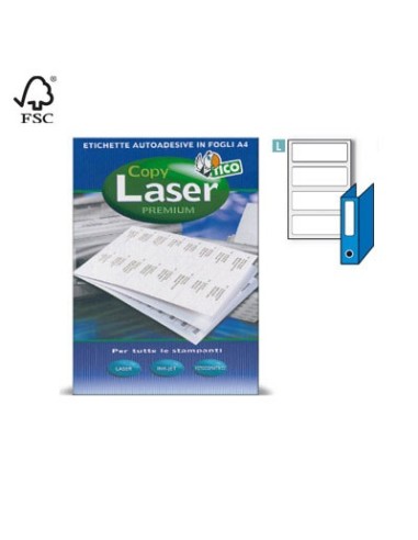 Etichette stampa laser e inkjet x raccoglitori mm190x61( ff100)